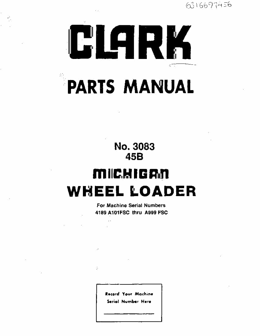 michigan loader parts 45bp parts manual