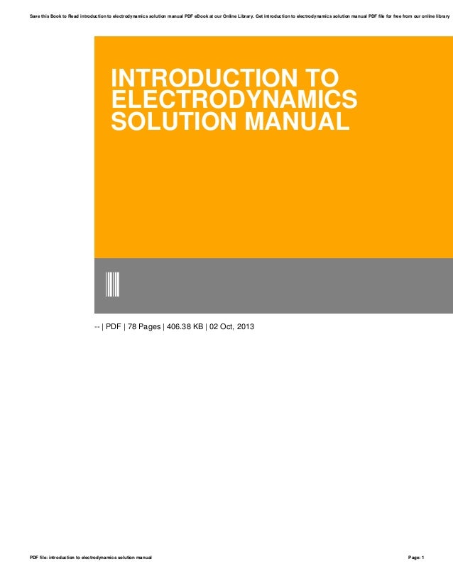 intro to electrodynamics solution manual