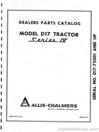 allis chalmers b110 parts manual