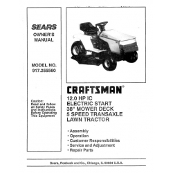craftsman 20.5 hp lawn tractor manual